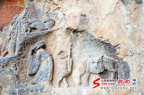 官员、猴行者、白龙马摩崖石刻造像